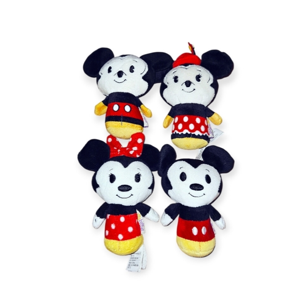 Four Disney Hallmark Mickey And Minnie Itty Bittys Plush